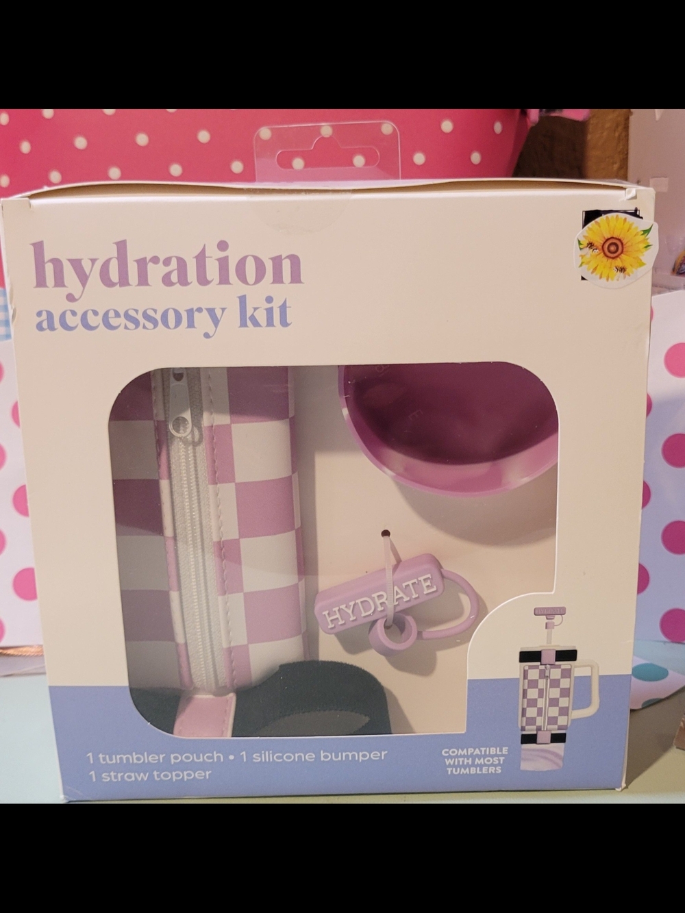 Hydration Accessory Kit Lavender Checkered